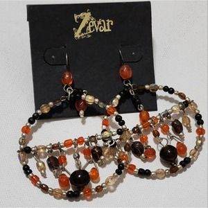 TRESKA Boho beaded dangle chandelier‎ earrings